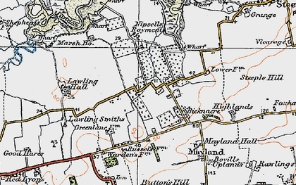 Old map of Bovill Uplands in 1921