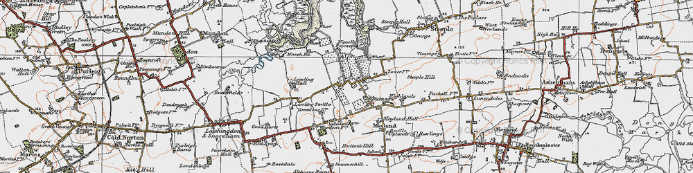 Old map of Mayland in 1921