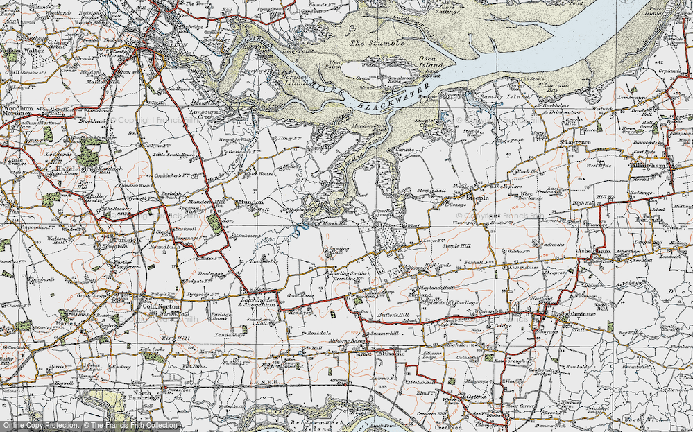 Old Map of Historic Map covering Lawling Creek in 1921