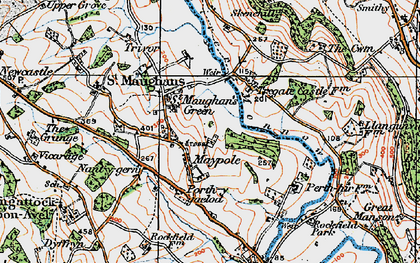 Old map of Maypole in 1919