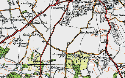 Old map of Maypole Green in 1921