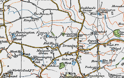Old map of Maypole Green in 1921