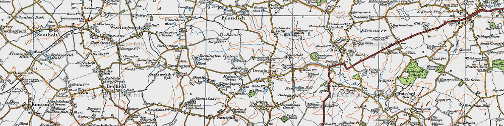 Old map of Maypole Green in 1921