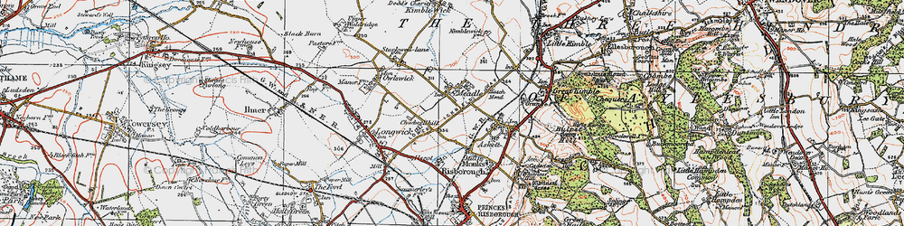 Old map of Meadle in 1919