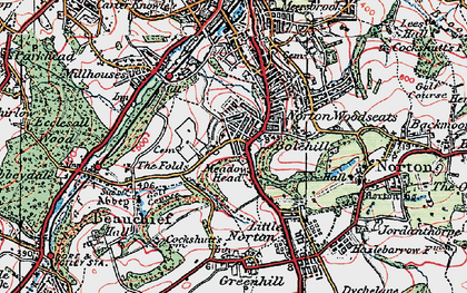 Old map of Meadow Head in 1923