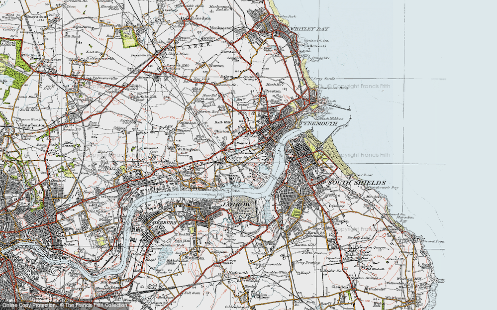 Old Map of Meadow Well, 1925 in 1925