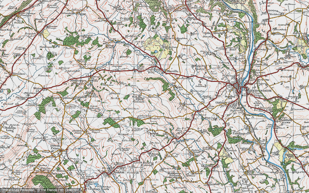 Old Map of Meadowley, 1921 in 1921