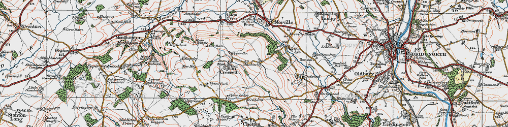 Old map of Meadowley in 1921