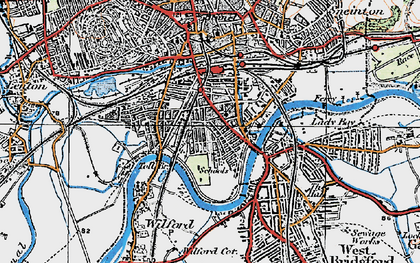 Old map of Meadows in 1921