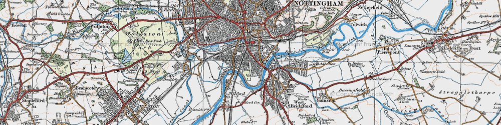 Old map of Meadows in 1921