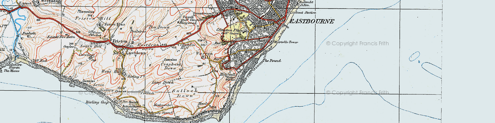 Old map of Beachy Head in 1920