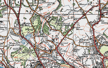 Old map of Meanwood in 1925