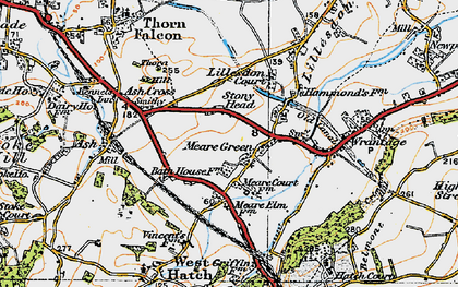 Old map of Meare Green in 1919