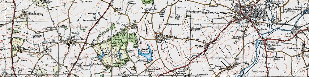 Old map of Mears Ashby in 1919