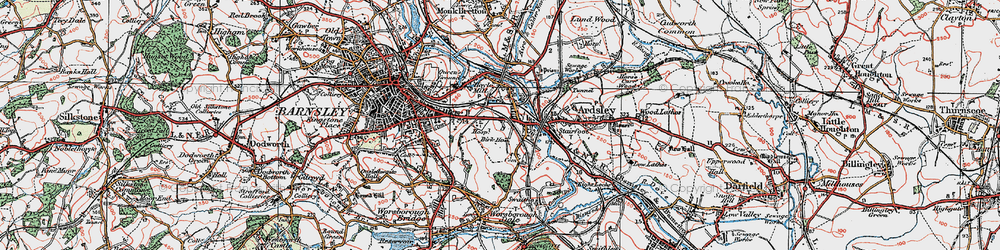 Old map of Measborough Dike in 1924