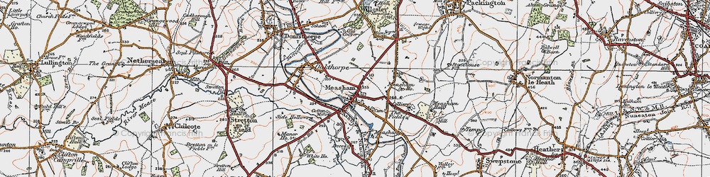 Old map of Measham in 1921