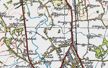 Old map of Meath Green in 1920