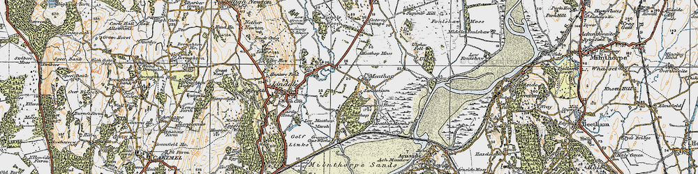 Old map of Meathop in 1925