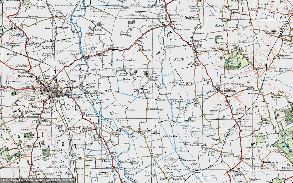 Old Map of Historic Map covering Benningholme Grange in 1924