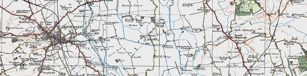 Old map of Meaux in 1924