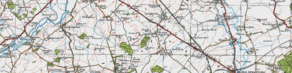 Old map of Medbourne in 1919