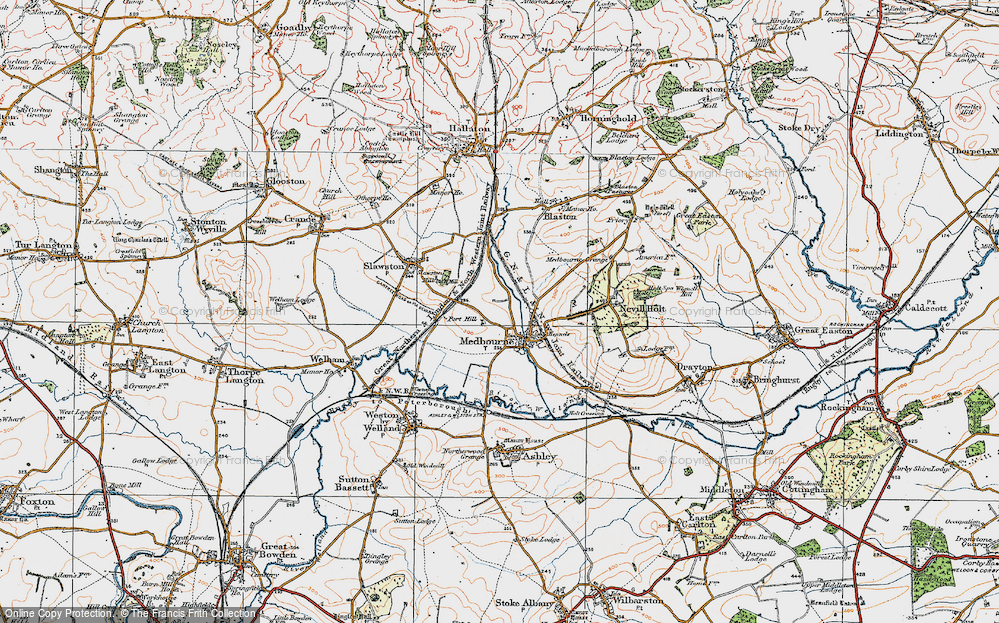 Old Map of Medbourne, 1920 in 1920