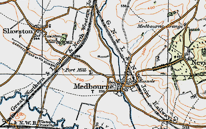 Old map of Medbourne in 1920