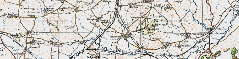 Old map of Medbourne in 1920