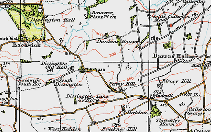 Old map of Medburn in 1925