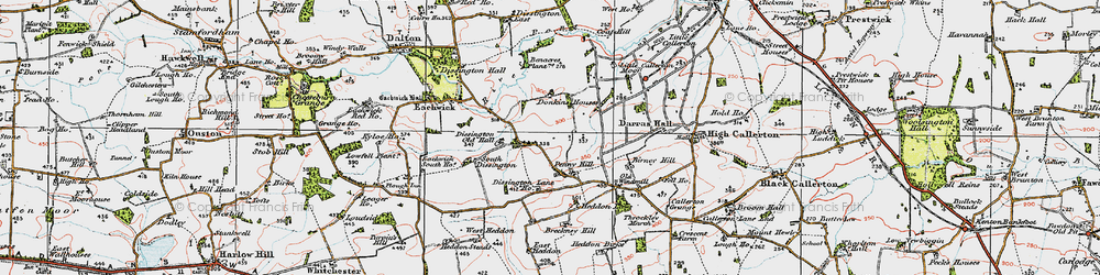 Old map of Medburn in 1925