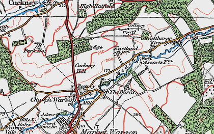 Old map of Meden Vale in 1923