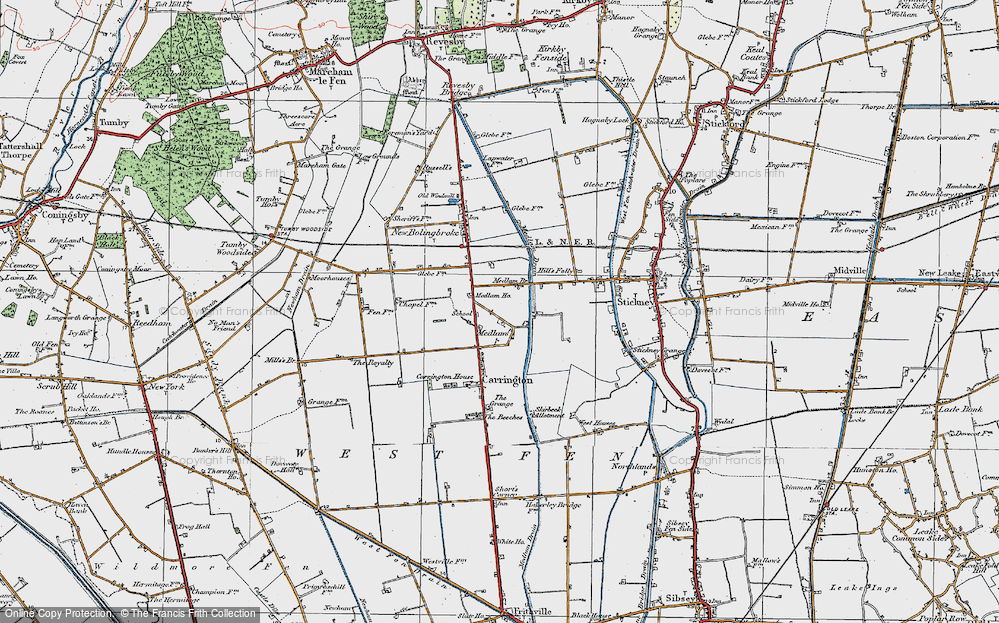 Old Map of Medlam, 1923 in 1923