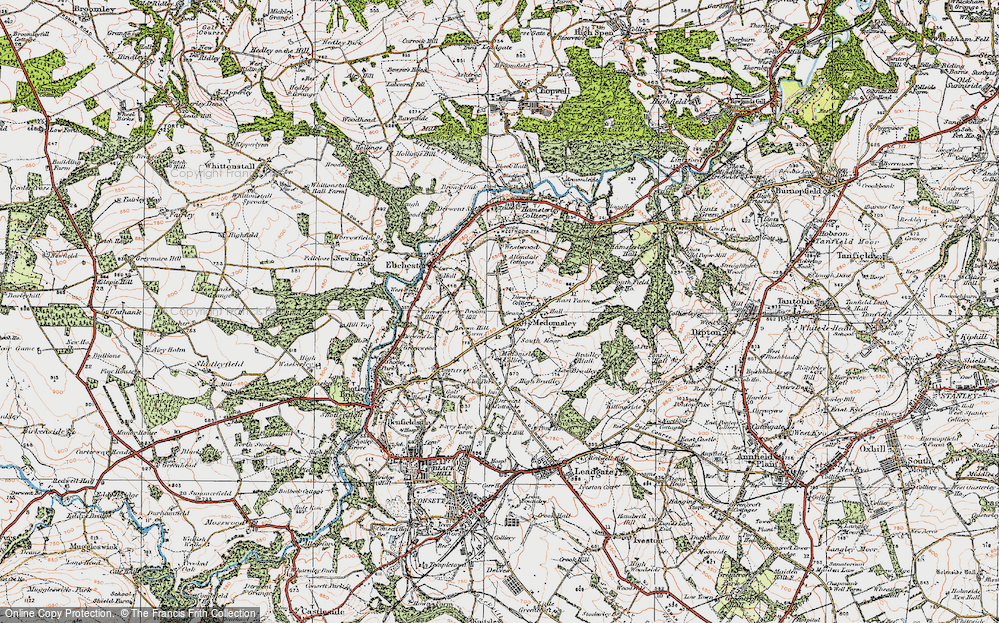 Old Map of Medomsley, 1925 in 1925
