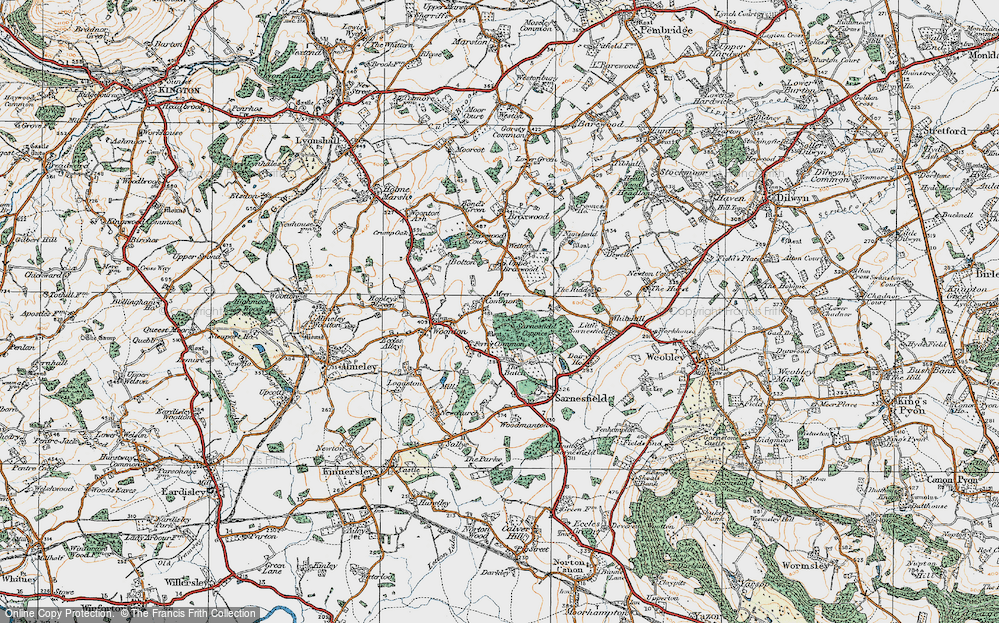 Old Map of Historic Map covering Whitehill in 1920