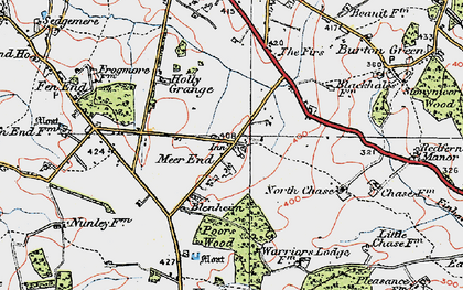 Old map of Meer End in 1921