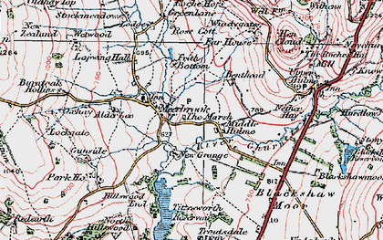 Old map of Meerbrook in 1923