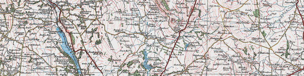 Old map of Alder Lee in 1923