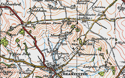 Old map of Meerhay in 1919