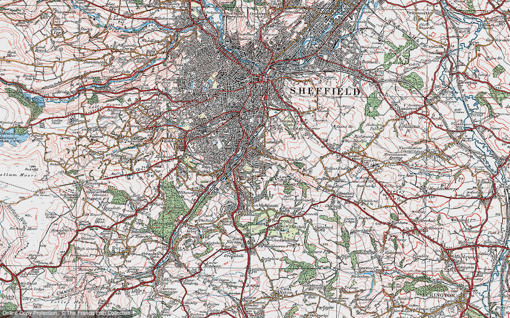 Old Map of Meersbrook, 1923 in 1923