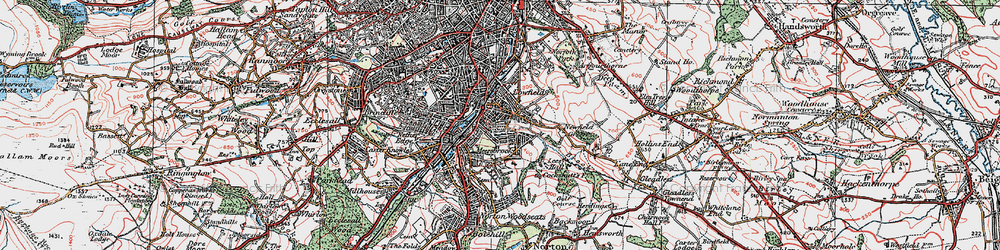 Old map of Meersbrook in 1923