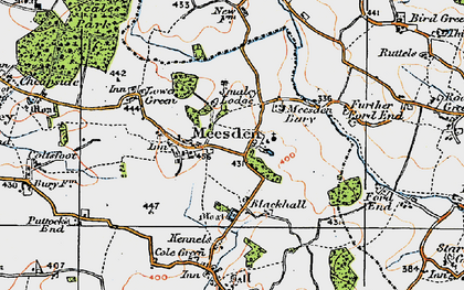 Old map of Meesden in 1919