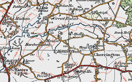 Old map of Meeson in 1921