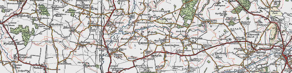 Old map of Meeson in 1921