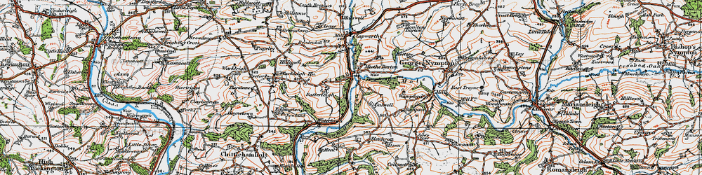 Old map of Bias Wood in 1919