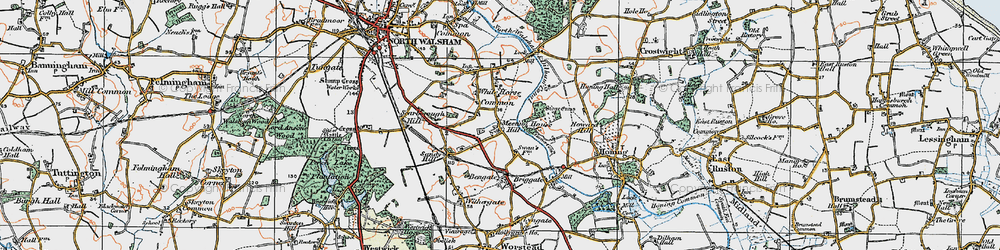 Old map of Meeting House Hill in 1922