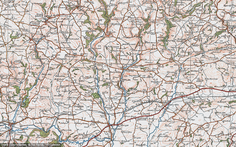Old Map of Meidrim, 1922 in 1922