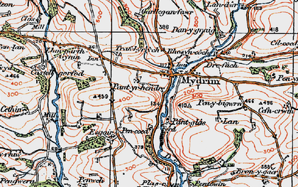 Old map of Meidrim in 1922