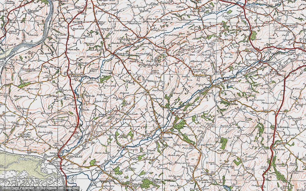 Old Map of Meinciau, 1923 in 1923