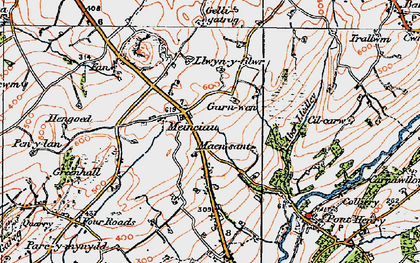 Old map of Meinciau in 1923