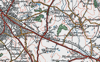 Old map of Meir in 1921